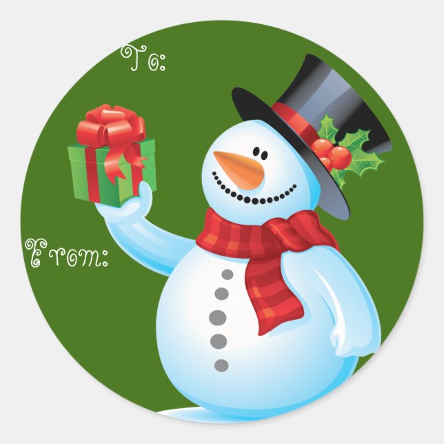Cute Snowman Christmas Gift tags (Front)