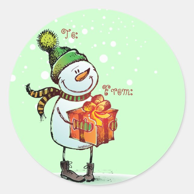 Cute Snowman Christmas Gift tags (Front)