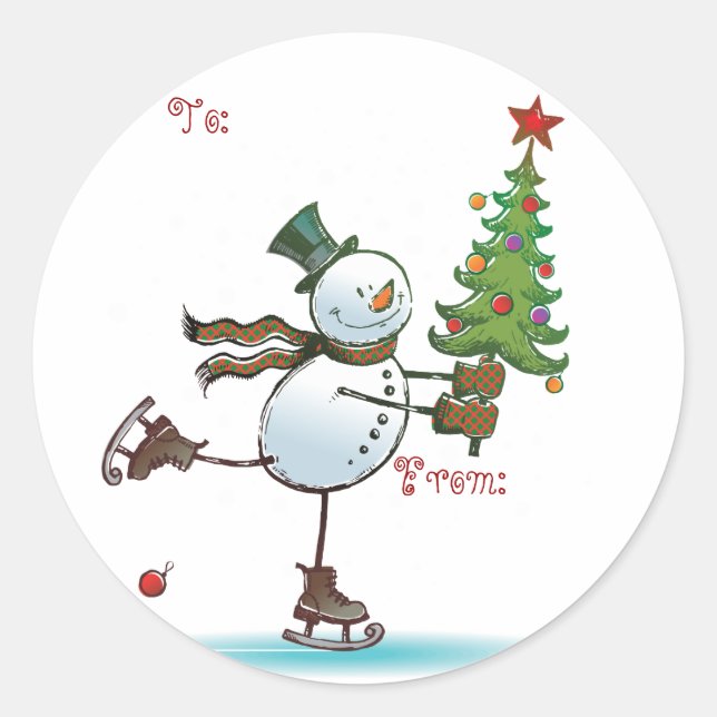 Cute Snowman Christmas Gift tags (Front)