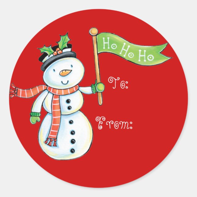 Cute Snowman Christmas Gift tags (Front)