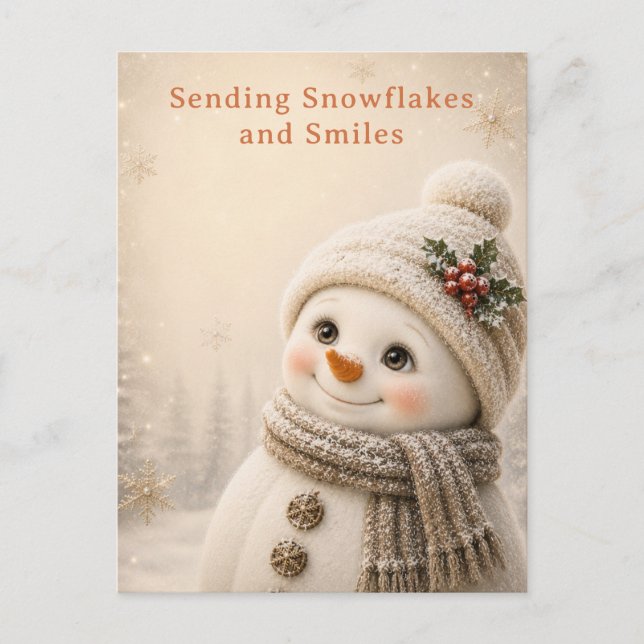 Cute Snowman Christmas Greeting Card (Front)