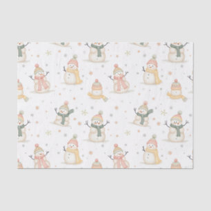 Cute snowman Christmas pattern Tissue Paper