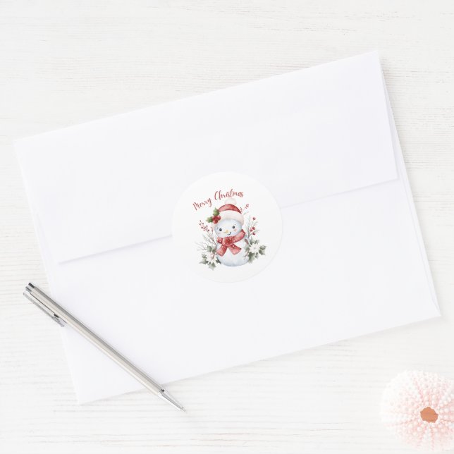 Cute Snowman Christmas Sticker (Envelope)