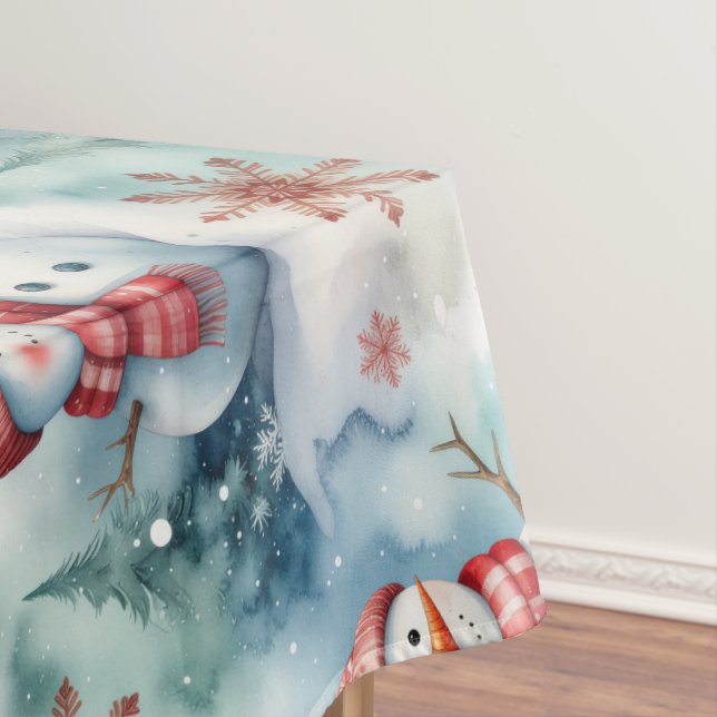Cute Snowman Christmas  Tablecloth (In Situ)