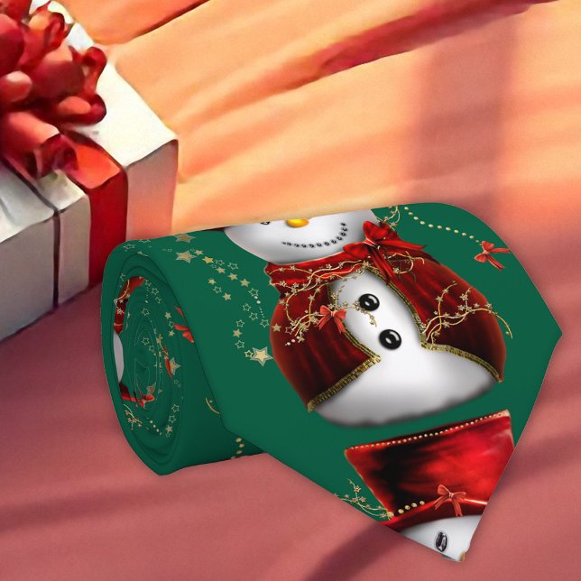 Cute Snowman Christmas  Tie (Cute Snowman Christmas Neck Tie by the Olde Christmas Shoppe)
