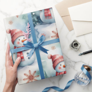 Cute Snowman Christmas  Wrapping Paper
