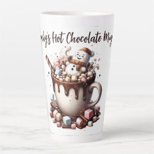 Cute Snowman Cocoa Design Latte Mug