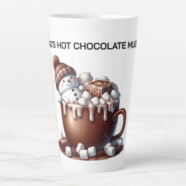 Cute Snowman Cocoa Design  Latte Mug (Front)