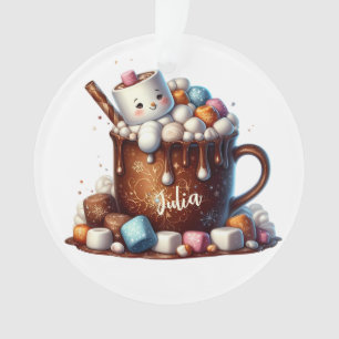 Cute Snowman Cocoa Design  Ornament