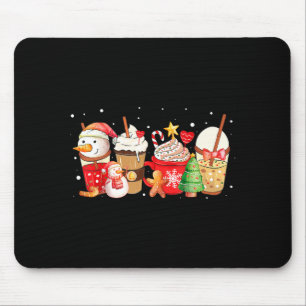 Cute Snowman Coffee Lover Latte Gingerbread Funny  Mouse Mat