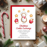 Cute Snowman Cookie Exchange Christmas Party Invitation<br><div class="desc">Cute Snowman Cookie Exchange Christmas Party Invitation.</div>