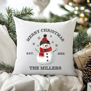 Cute Snowman Custom Christmas Cushion