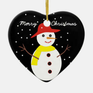 Cute snowman custom Christmas ornament