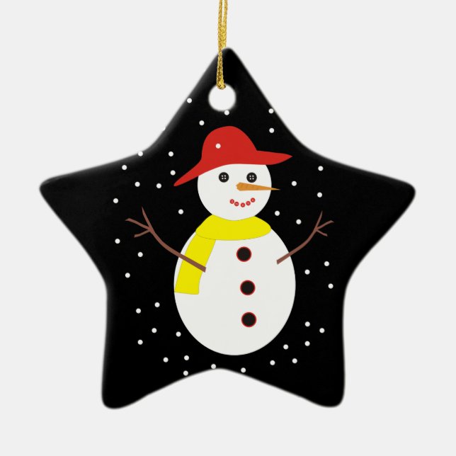 Cute snowman custom Christmas ornament (Front)