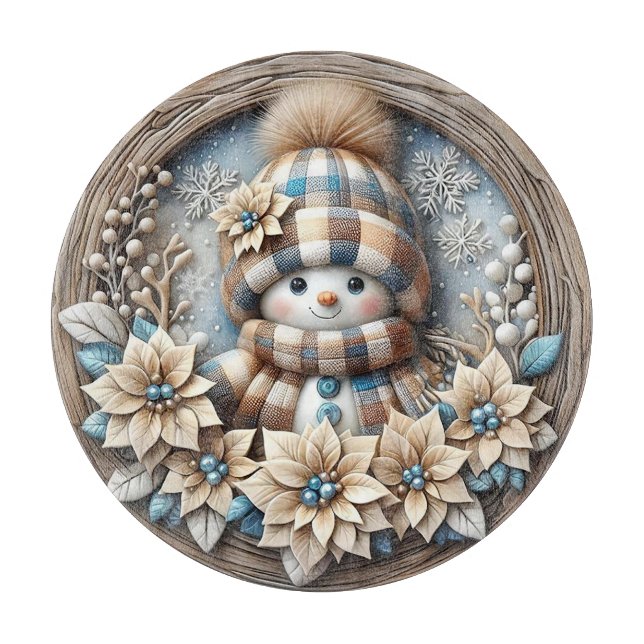 Cute snowman  cutting board (Front)