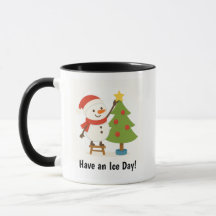 Cute Snowman Decorating Tree