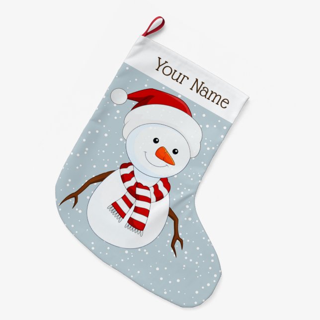 Cute Snowman Design Christmas Stocking (Front (Hanging))