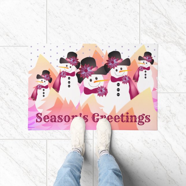 Cute Snowman Designed Doormat (Indoor)