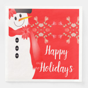 Cute Snowman Designer Napkin