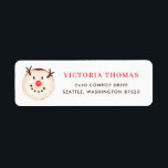 Cute Snowman Doughnut Festive Christmas<br><div class="desc">Happy Holidays! Complete your holiday cards and invitations with this festive doughnut-theme address label. It features white chocolate flavoued doughnut with snowman decorations. Personalise by adding your name and address. Matching items are available.</div>