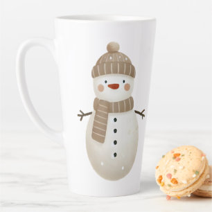 Cute Snowman Drawing Name Christmas Latte Mug