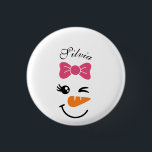Cute Snowman Face Christmas  3 Cm Round Badge<br><div class="desc">Cute Snowman Face Christmas button</div>