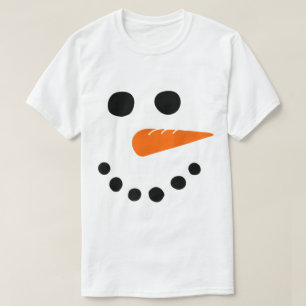 Cute Snowman Face Christmas Design T-Shirt