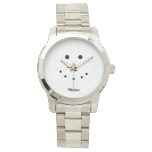 Cute Snowman Face Christmas Holiday Personalised Watch