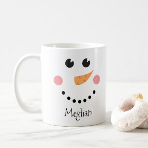 Cute Snowman Face - custom name Coffee Mug