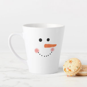 Cute Snowman Face Latte Mug