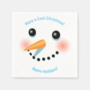 Cute Snowman Face Napkin