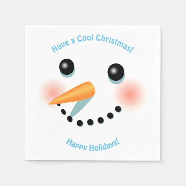 Cute Snowman Face Napkin (Front)