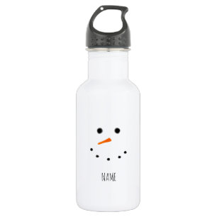 Cute Snowman Face Personalised Kid's 532 Ml Water Bottle