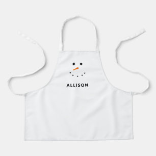 Cute Snowman Face Personalised Kids Apron