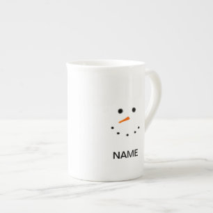 Cute Snowman Face Personalised Mug