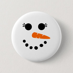 Cute Snowman Face Shirt For Womens Girls Eyelashes 6 Cm Round Badge