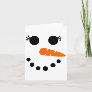 Cute Snowman Face Shirt For Womens Girls Eyelashes Card