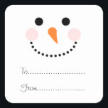 Cute Snowman Face To From Christmas Name Tag<br><div class="desc">This cute simple snowman's face is a festive decoration for these to and from labels.</div>