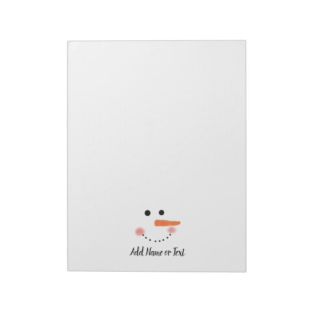 Cute Snowman Face White Winter Customised Notepad (Rotated)