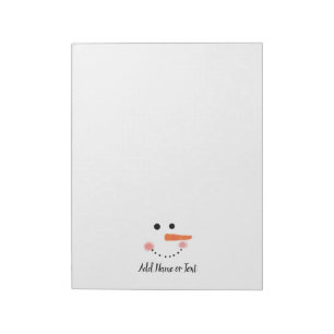 Cute Snowman Face White Winter Customized Notepad