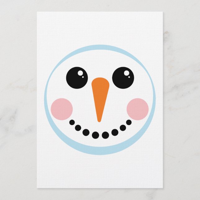 Cute Snowman Face Winter Holiday Design Invitation (Front)