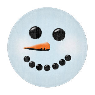 Cute Snowman Face Winter Holiday Snowmen Cutting Board