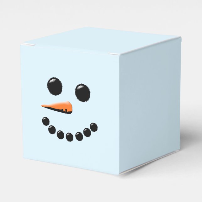 Cute Snowman Face Winter Holiday Snowmen Favour Box (Front Side)
