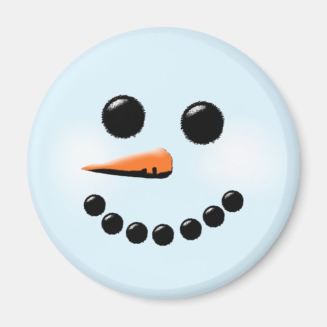 Cute Snowman Face Winter Holiday Snowmen Magnet (Front)