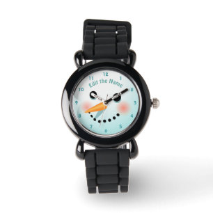 Cute Snowman Face With Carrot Nose Watch