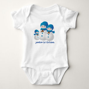 Cute Snowman Family 1st Christmas Baby Bodysuit