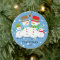Cute Snowman Family of 4 Christmas Ornament