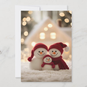 Cute Snowman Family Winter Christmas Announcement