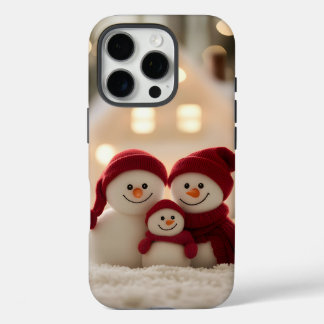 Cute Snowman Family Winter Christmas iPhone 16 Pro Case