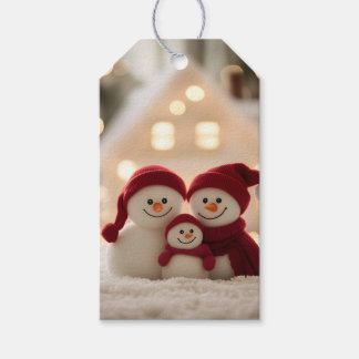 Cute Snowman Family Winter Christmas Gift Tags